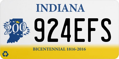 IN license plate 924EFS