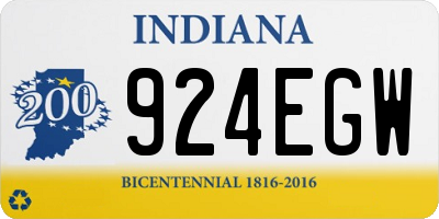 IN license plate 924EGW