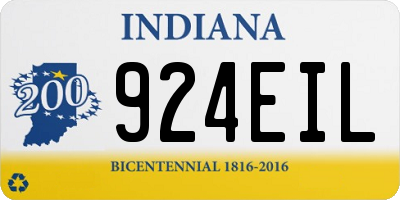 IN license plate 924EIL
