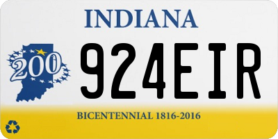IN license plate 924EIR