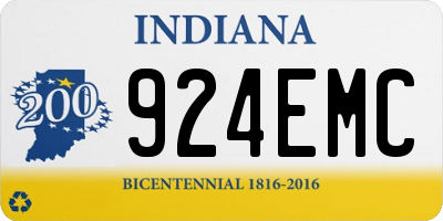 IN license plate 924EMC