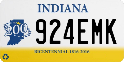 IN license plate 924EMK