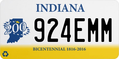 IN license plate 924EMM