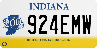 IN license plate 924EMW