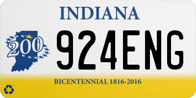IN license plate 924ENG