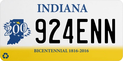 IN license plate 924ENN