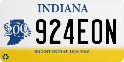 IN license plate 924EON