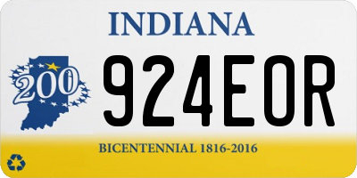 IN license plate 924EOR