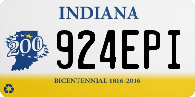 IN license plate 924EPI