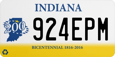 IN license plate 924EPM