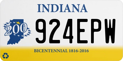 IN license plate 924EPW