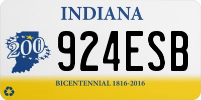 IN license plate 924ESB