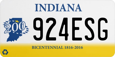 IN license plate 924ESG
