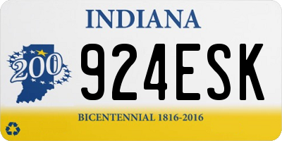 IN license plate 924ESK