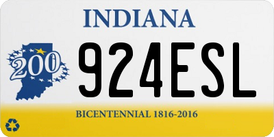 IN license plate 924ESL