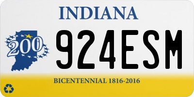 IN license plate 924ESM