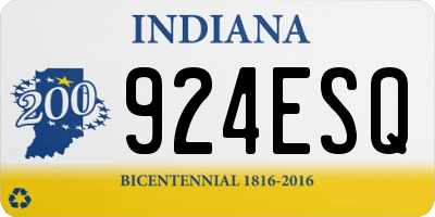 IN license plate 924ESQ