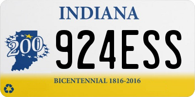 IN license plate 924ESS