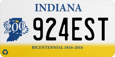 IN license plate 924EST