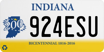 IN license plate 924ESU