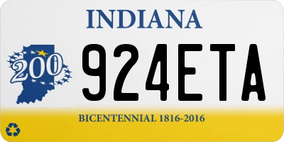 IN license plate 924ETA