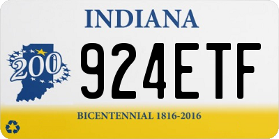 IN license plate 924ETF