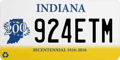 IN license plate 924ETM