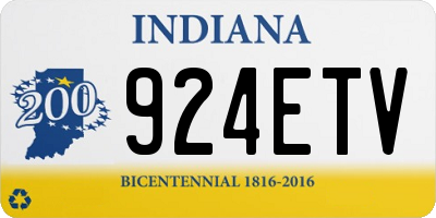 IN license plate 924ETV