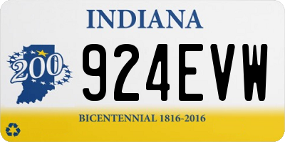 IN license plate 924EVW