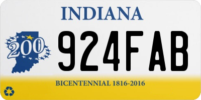 IN license plate 924FAB
