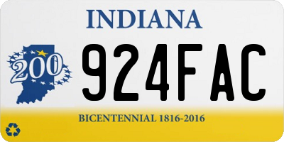 IN license plate 924FAC