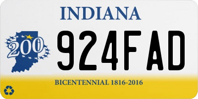 IN license plate 924FAD