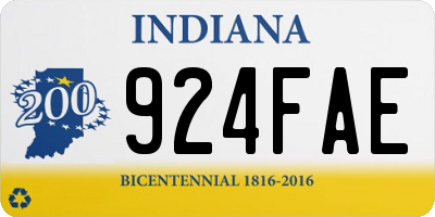 IN license plate 924FAE