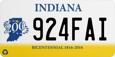 IN license plate 924FAI