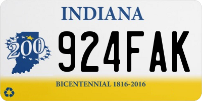 IN license plate 924FAK
