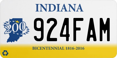 IN license plate 924FAM
