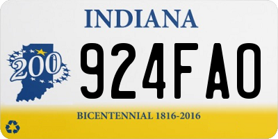IN license plate 924FAO
