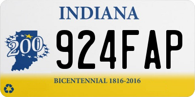 IN license plate 924FAP