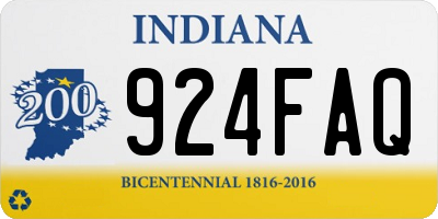 IN license plate 924FAQ