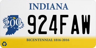 IN license plate 924FAW