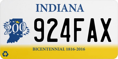 IN license plate 924FAX