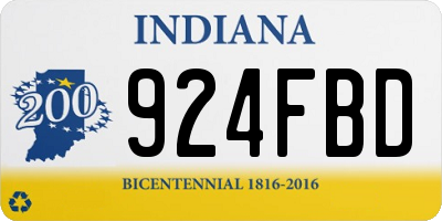 IN license plate 924FBD