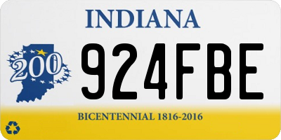 IN license plate 924FBE