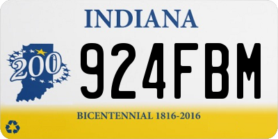 IN license plate 924FBM