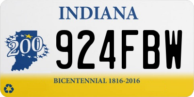 IN license plate 924FBW