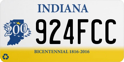 IN license plate 924FCC
