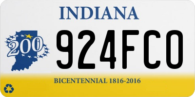 IN license plate 924FCO