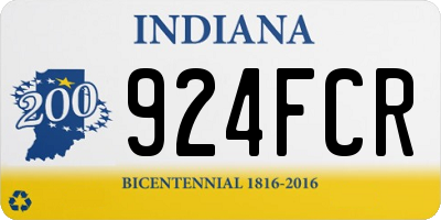 IN license plate 924FCR