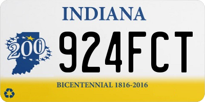 IN license plate 924FCT