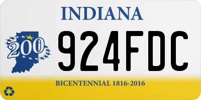 IN license plate 924FDC